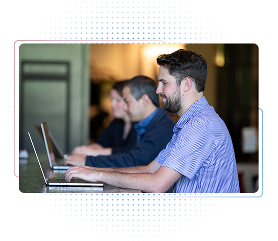 Man on computer roadmap software 